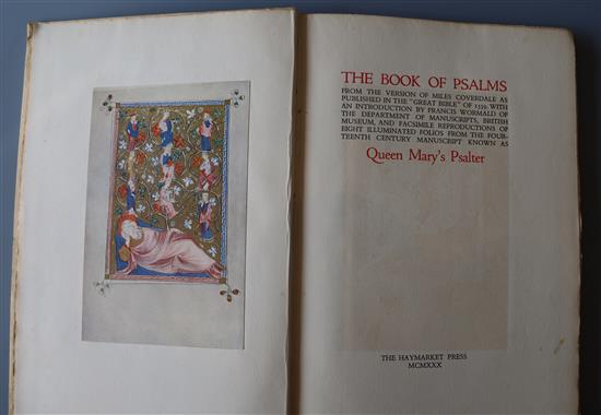 The Book of Psalms from The Version of Miles Coverdale, one of 875, eight colour tipped in plates, folio, The Haymarket